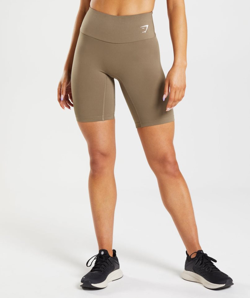 Szorty Gymshark Treningowe Cycling Damskie Brązowe | PL 326TYP